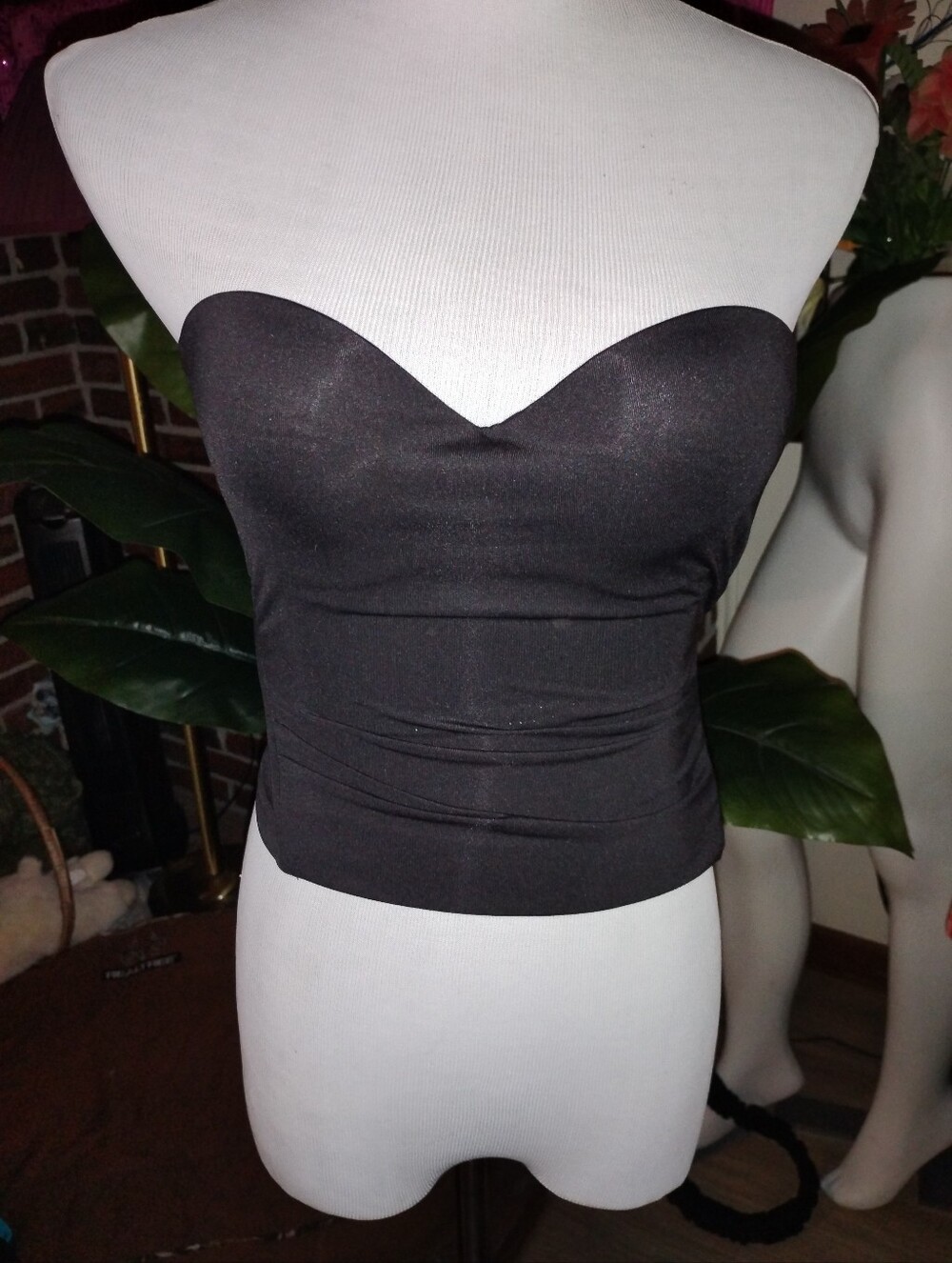 Vintage Fashion Forms Black Strapless Bustier Bustier Top Corset Bra Size 34B
